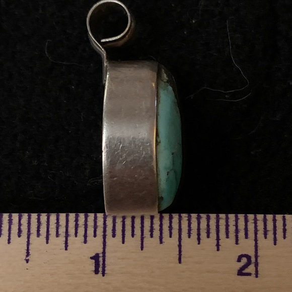 Navajo Chunky Turquoise Pendant - Picture 4 of 7